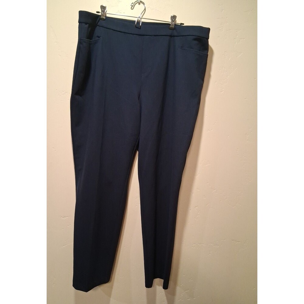 Susan Graver Smart Ponte Knit  Slim Leg Pants Navy  2X A523951 Career Minimalist